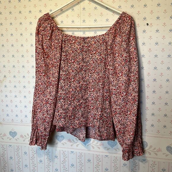 Universal Threads Medium Pink Dainty Floral Long Sleeve Blouse - Picture 8 of 14